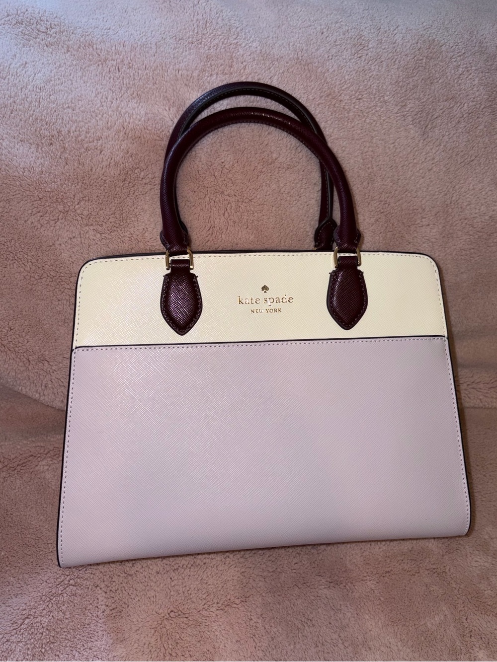 Kate Spade White and Burgundy Women's Bag